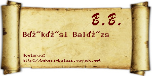 Békési Balázs névjegykártya